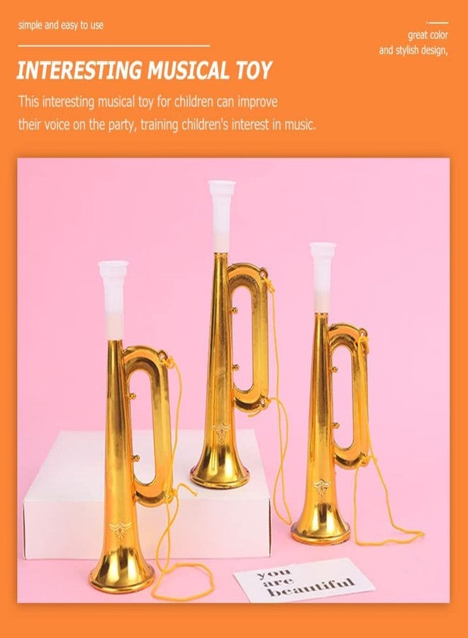 MEDANSH STORE Plastic Trumpet Noise Maker Kids Toys Cheerleader Football Match Cheering Props Birthday Party Favor Gift (Golden) (Pack of 4) - Image 5